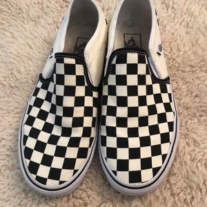 🔥Checkered slip on vans